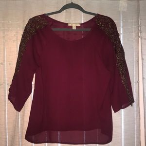 Merlot sheer top.